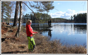 Fishing at lake Kroksjön