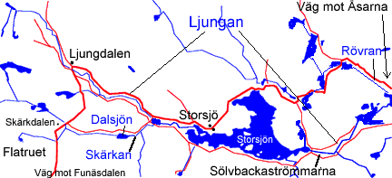 Karta &ouml;ver &ouml;vre Ljungan