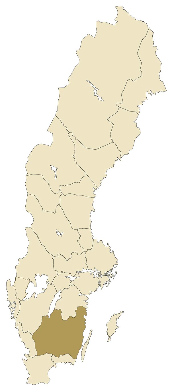 Småland på karta över Sverige