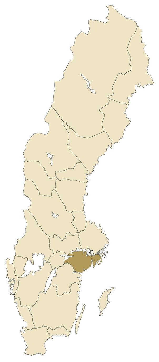 Södermanland på karta över Sverige