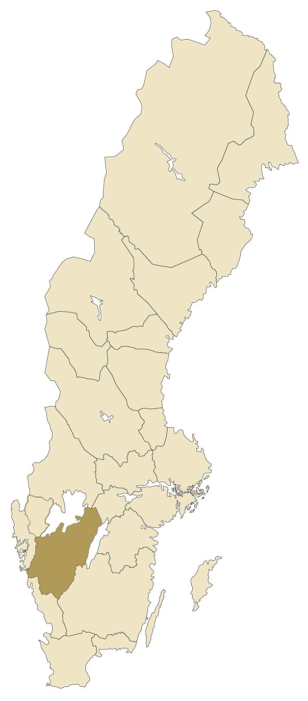 Västergötland på en karta över Sverige