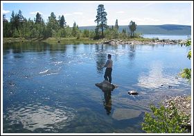 Fiske vid Vuonatjvikens stugby